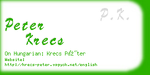 peter krecs business card